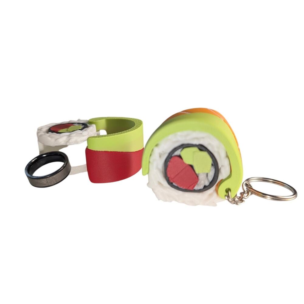 Sushi Keychain and stasher- great for holding pills‎ rings & other small objects